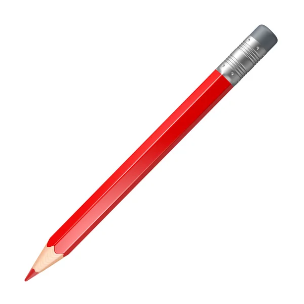 Red pencil on a white background — Stock Photo, Image