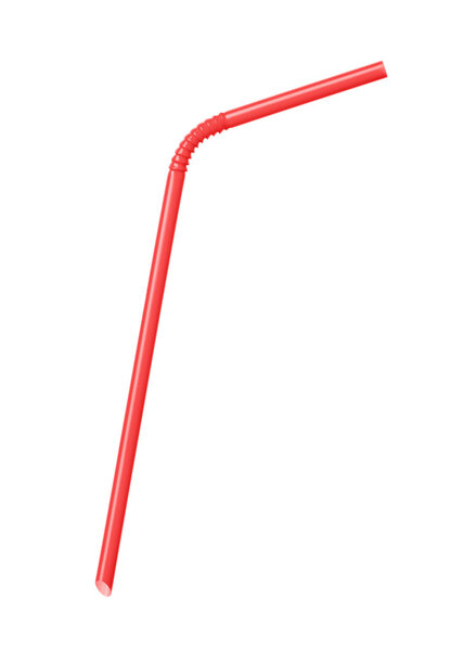 Питьевая соломинка на белом фоне
