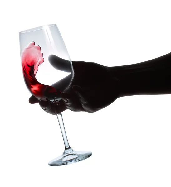 Degustare de vin. Un pocal de vin în mână . — Fotografie, imagine de stoc