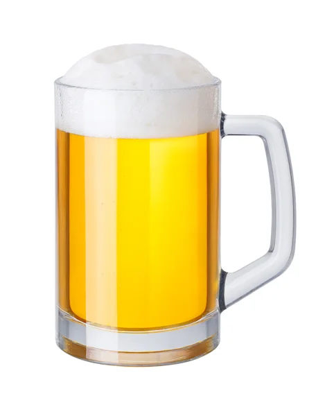 Caneca de cerveja no fundo branco — Fotografia de Stock