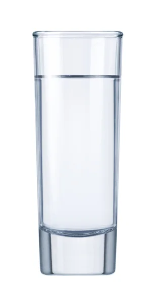 Vidro com água ou vodka sobre fundo branco — Fotografia de Stock
