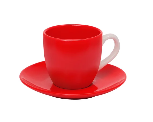 Tasse und Untertasse auf weißem Hintergrund — Stockfoto