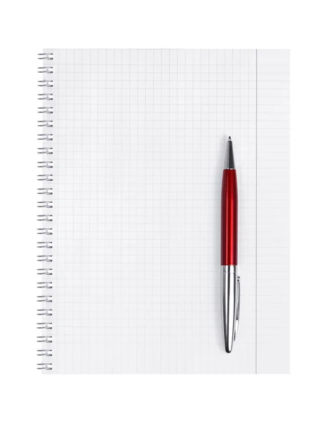 Notepad and pen on a white background — Stock Photo, Image