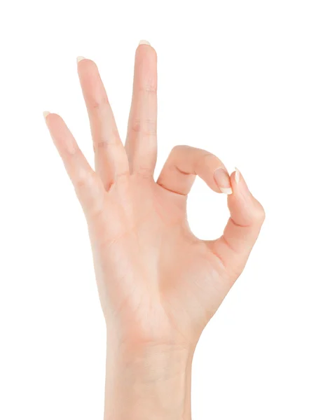 Ok. Gesture of the hand on white background — Stock Photo, Image