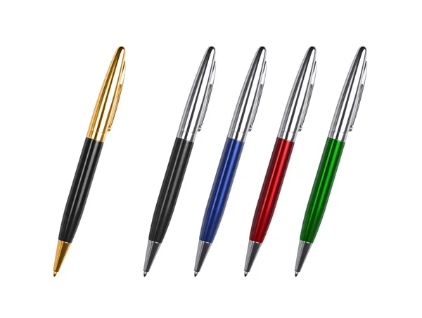 Ballpoint pens on a white background — Stock Photo, Image