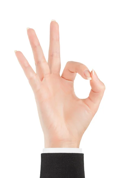 Ok. Gesture of the hand on white background — Stock Photo, Image