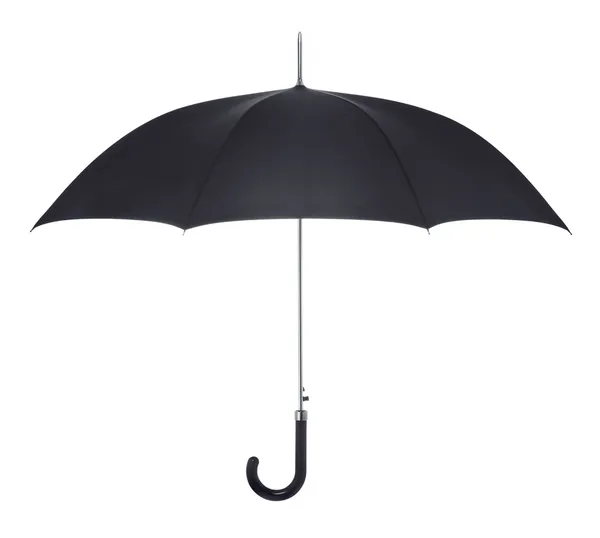 Guarda-chuva preto no fundo branco — Fotografia de Stock