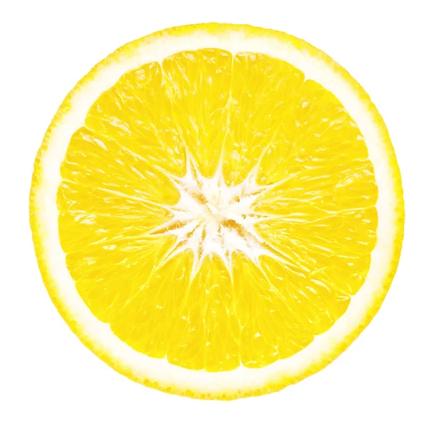 Schijfje citroen op witte achtergrond — Stockfoto