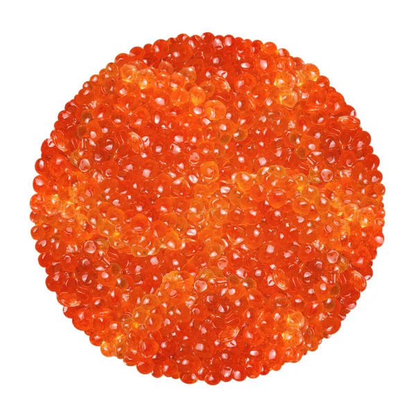 Caviar vermelho isolado sobre um fundo branco — Fotografia de Stock
