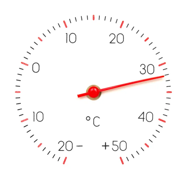 Arrow of the thermometer shows 32 — Stock Photo, Image