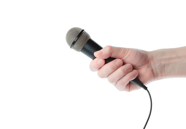 Ręczne trzymanie mikrofonu — Zdjęcie stockowe