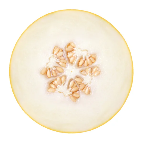 Cut ripe melon on a white background — Stock Photo, Image