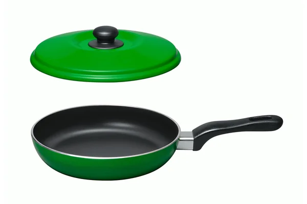 Pan with lid on white background — Stock Photo, Image