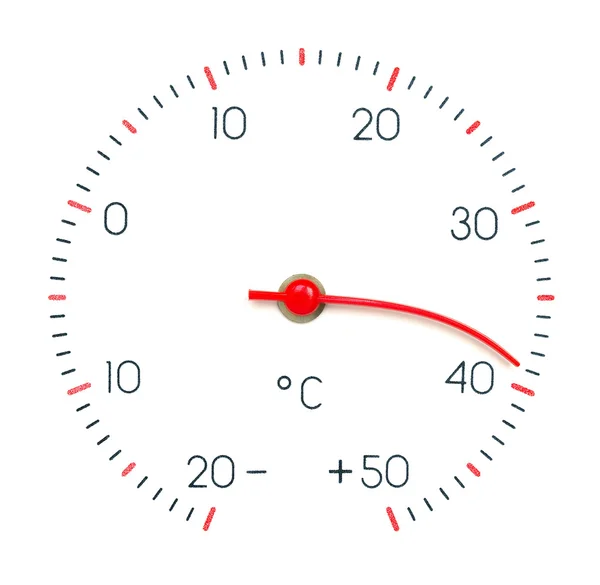 Symbol horkého počasí nebo globální oteplování. šipka teploměr m — Stock fotografie