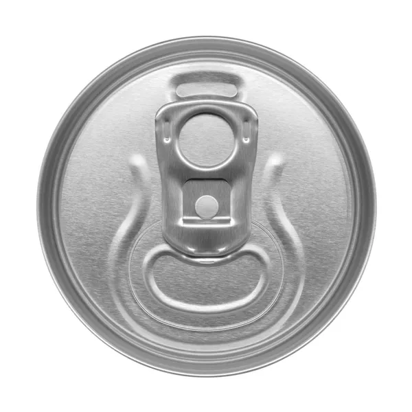 Beer can on white background, view from the top — Stock Photo, Image