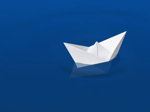 Barco de papel en el agua — Foto de Stock