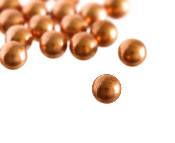 Metallic balls on white background — Stock Photo, Image