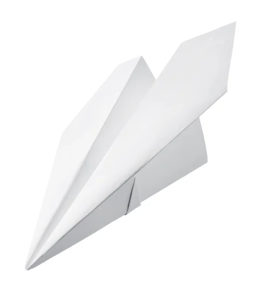 Avion en papier sur fond blanc — Photo