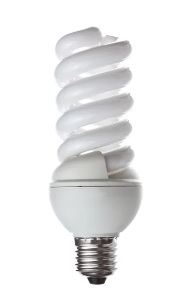 Lâmpada fluorescente sobre fundo branco — Fotografia de Stock