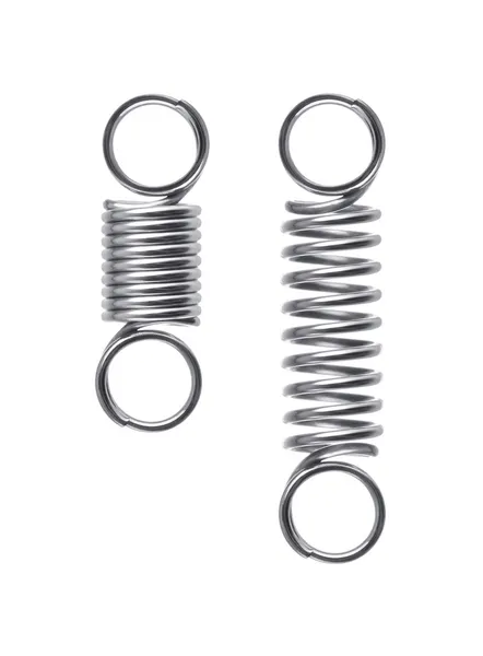 Springs. Stretched and compressed springs on a white background. — Stock Photo, Image