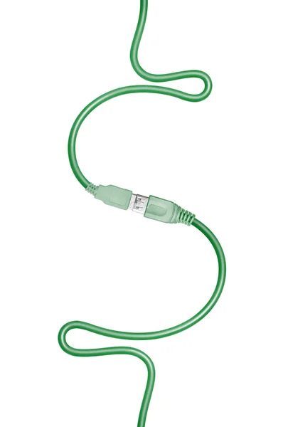 The symbol of modern commerce. Usb cable in the form of a dollar sign. — Stock Photo, Image