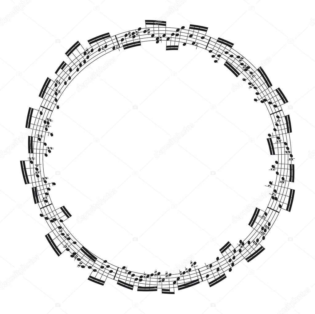 music notes in the form of a circle