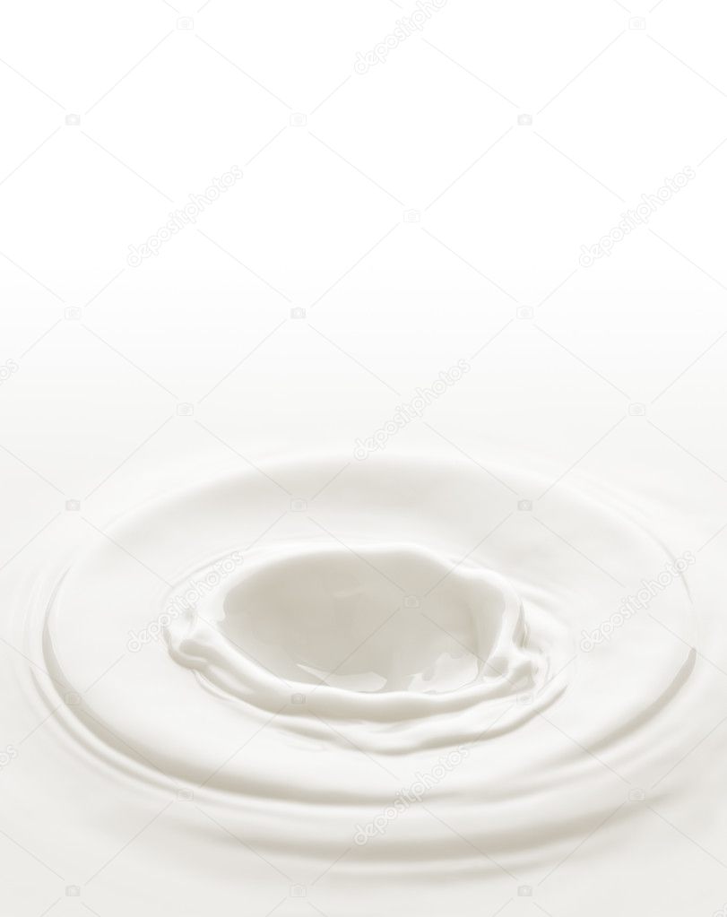 Milk. Template for the falling in the milk of berry or a piece o