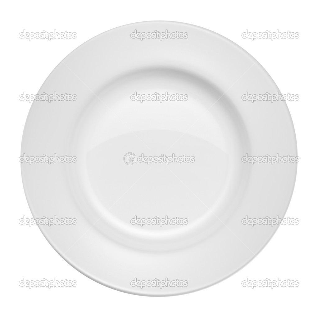 Plate on white background