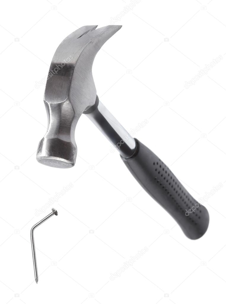 Hammer and a bent nail
