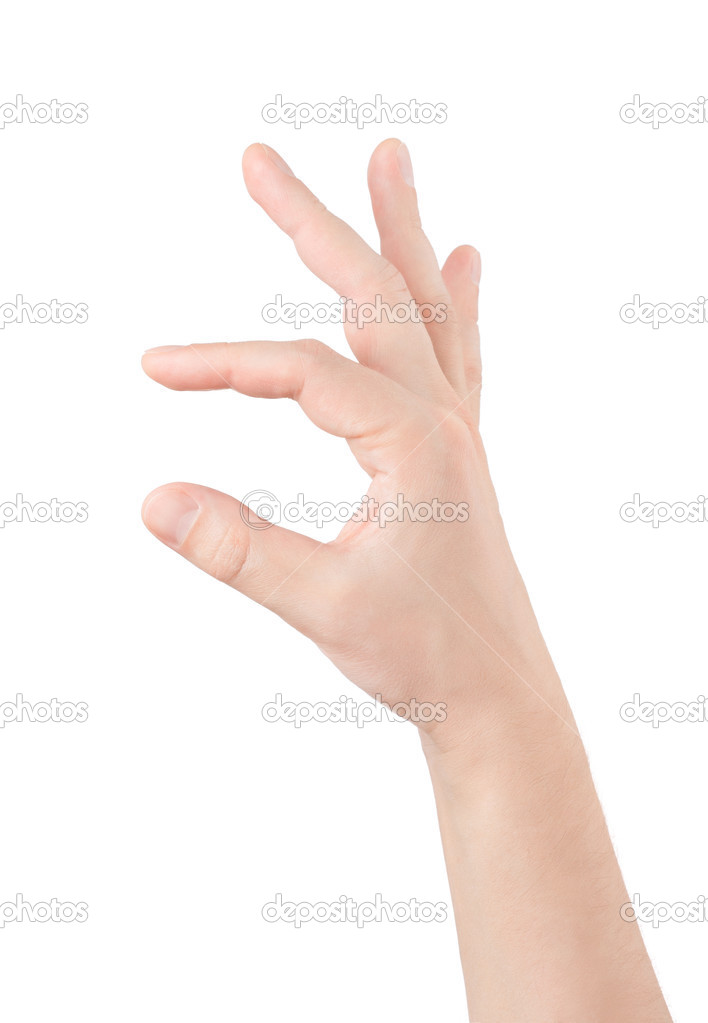 empty man hand on white background
