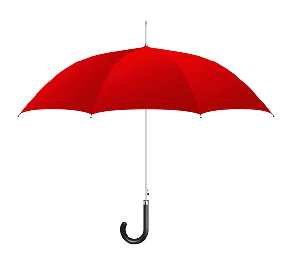 Red umbrella on white background — Stock Vector