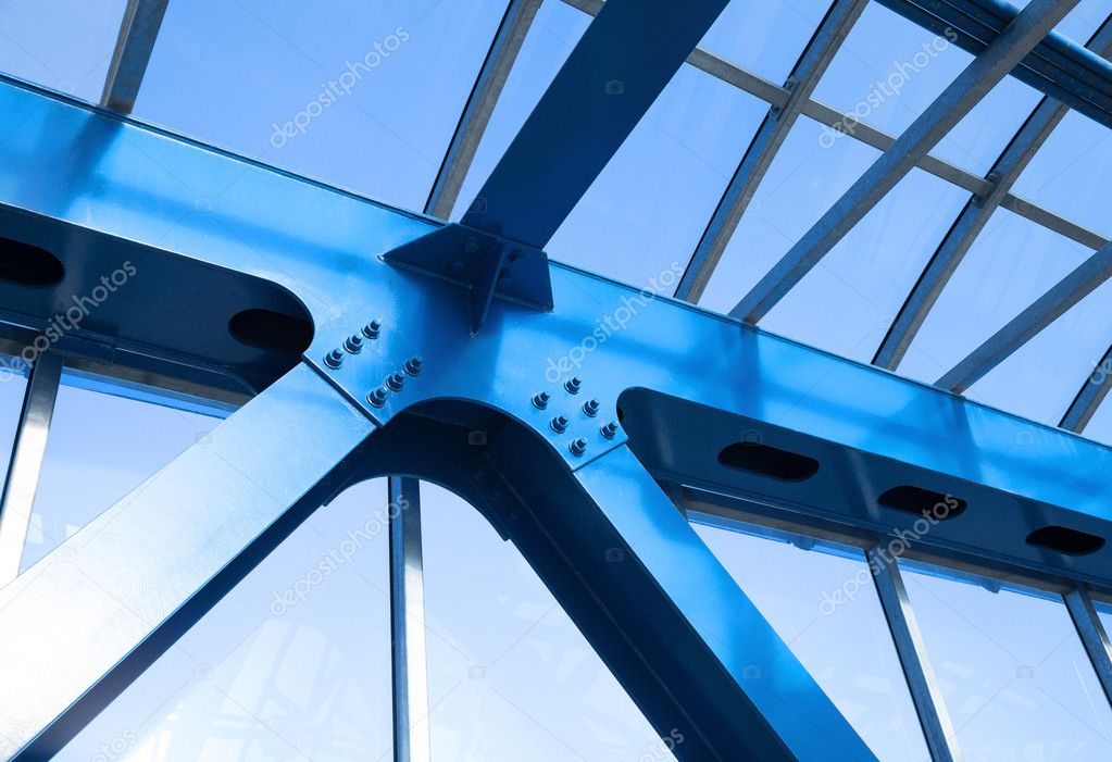 Steel beams. Fragment modern construction. Stock Photo by ©akinshin