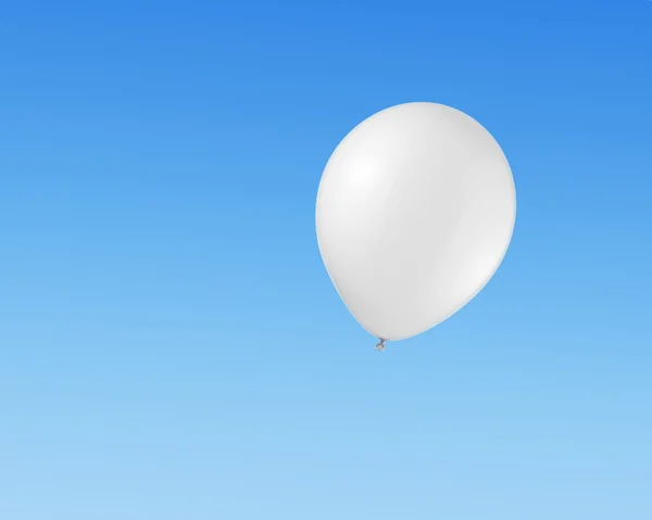 White balloon flying in the sky — Stock Photo, Image