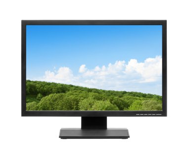 Beyaz arkaplanda bilgisayar görüntüsü veya lcd TV