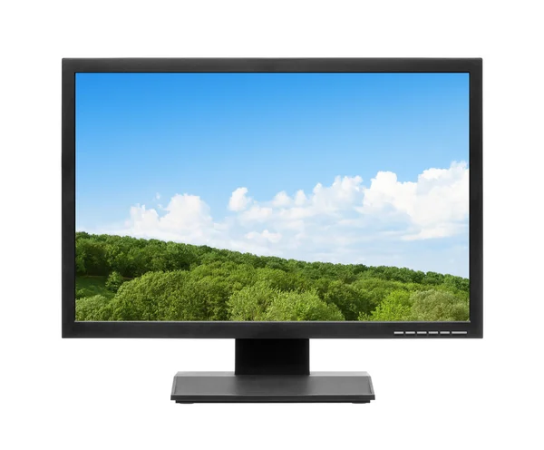 Wyświetlacz komputerowy lub telewizor lcd na białym tle — Zdjęcie stockowe