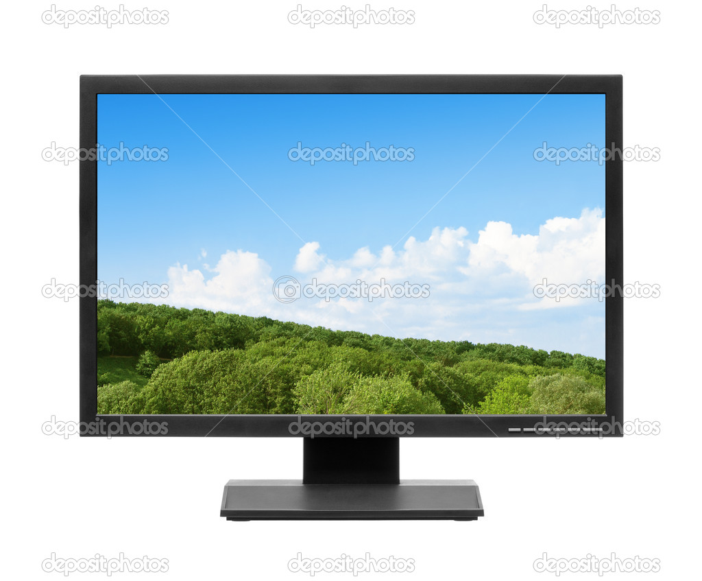 Computer display or lcd tv on white background
