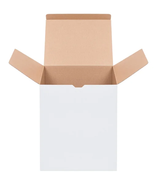 Open cardboard box on a white background — Stock Photo, Image