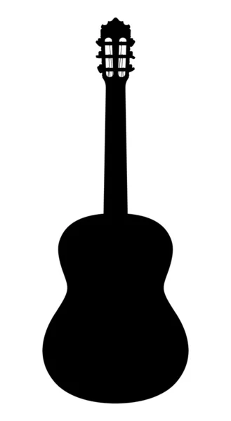 Guitarra acústica. Sílhueta vetorial sobre fundo branco . — Vetor de Stock