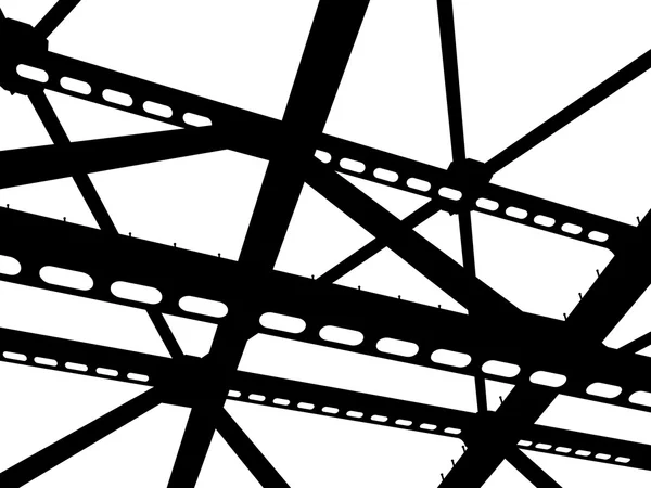 Vektorsilhouette von Stahlträgern. Bruchbaustelle. — Stockvektor