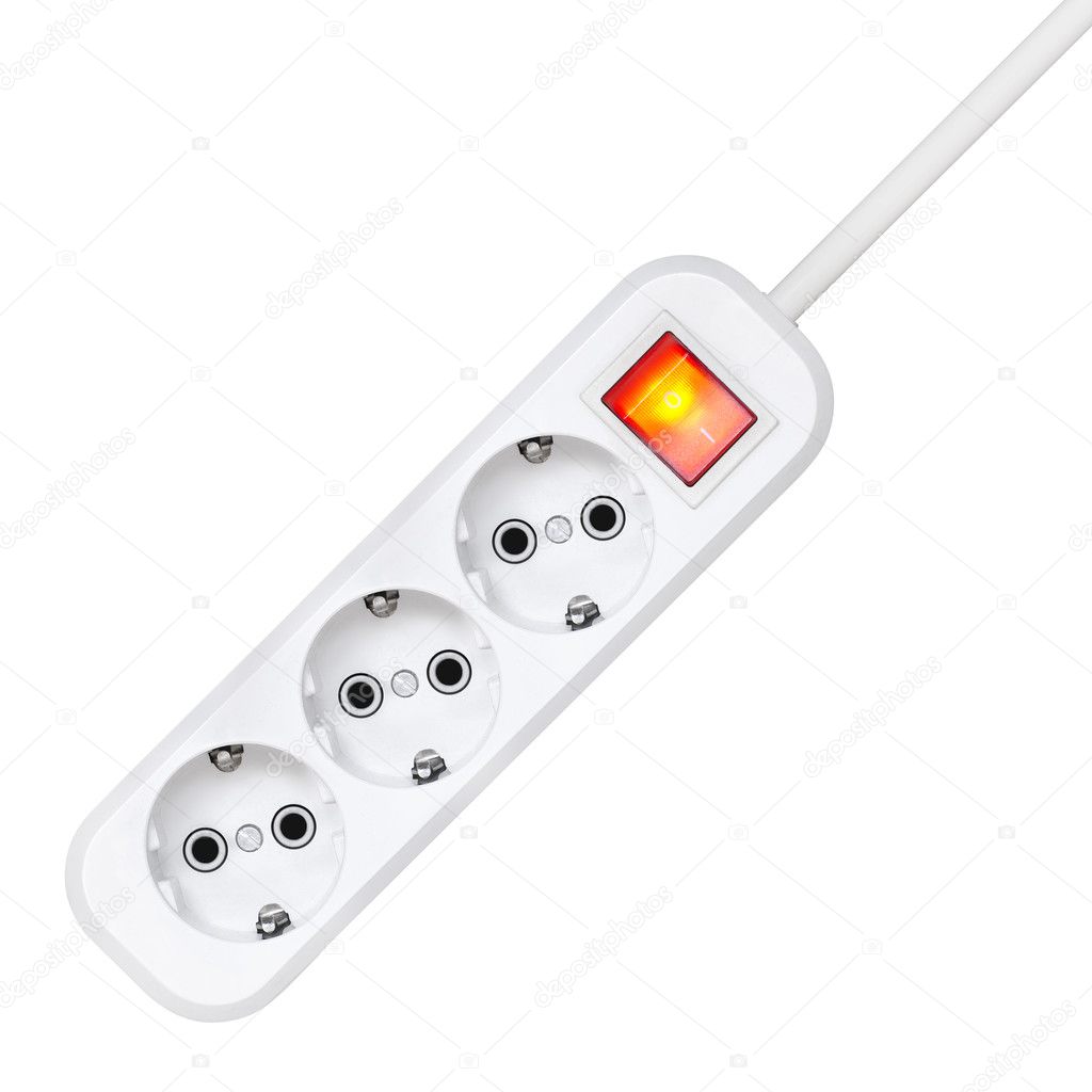 Surge protector on a white background.