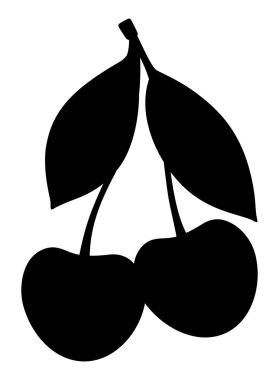 kiraz, siluet vektör