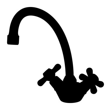 musluk suyu, siluet vektör