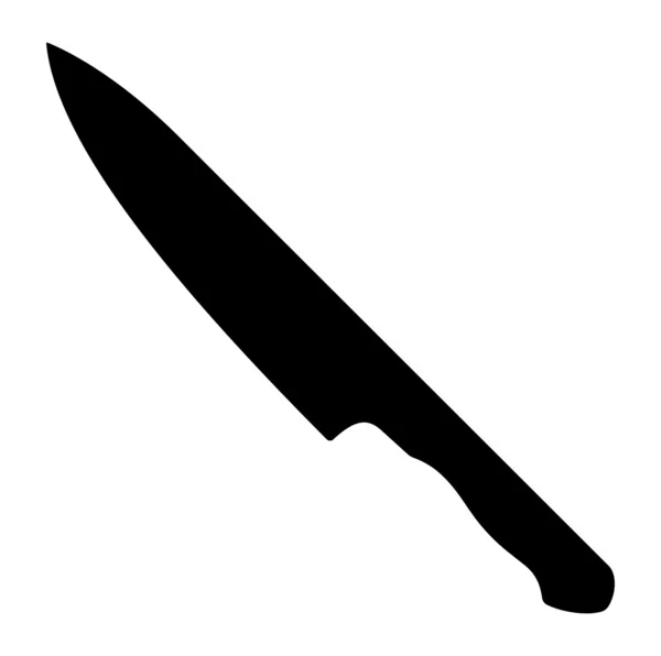 Cuchillo de cocina, silueta vector — Vector de stock