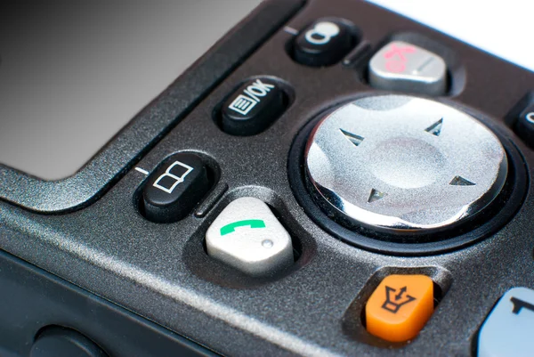 Enlarged keyboard of telephone with joystick — Stock Photo, Image