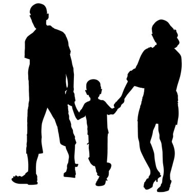 Bebekli çiftlerin silueti