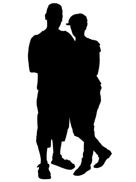 Silhouette vectorielle des amoureux — Image vectorielle