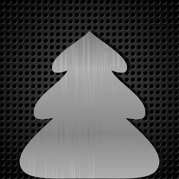 Abstrakter Hintergrund mit einem metallischen Weihnachtsbaum — Stockvektor