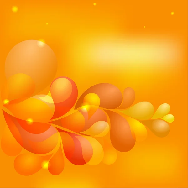 Abstraktní oranžové pozadí s průhlednými kapkami. eps10 — Stockový vektor