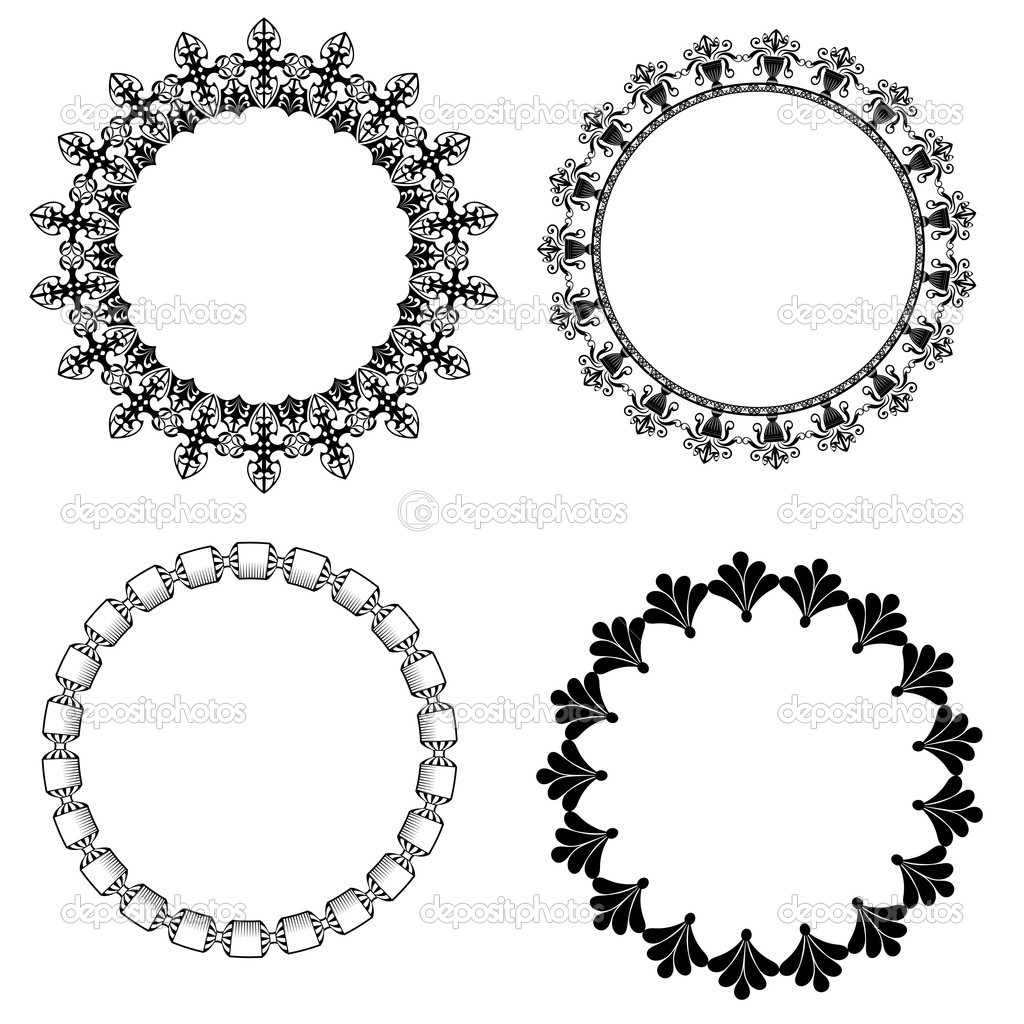 A set of round frames with ornament
