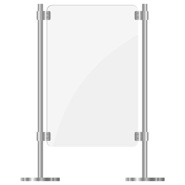 Illustration of a glass screen with metal racks. eps10 clipart